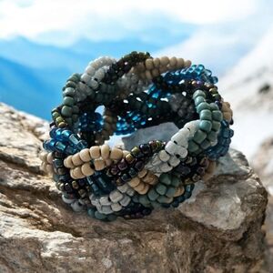 Blue Seed Bead Bracelet